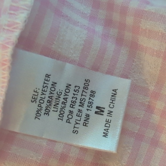 Petal And Pup Puff Sleeve Pink Blouse Medium Gingham Feminine - Picture 5 of 5